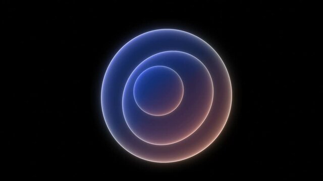 Abstract colored transparent spheres able to loop seamless 4k