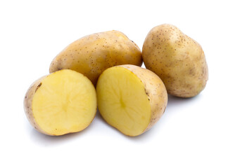 potatoes isolated on white background