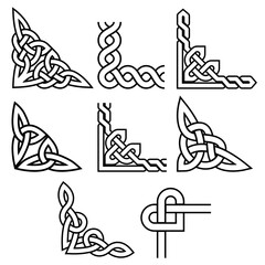 Celtic corners vector design set, Irish detailed braided frame patterns - greeting card and invititon design elements
- 383497356