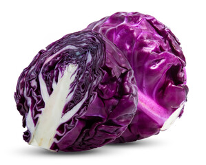 red cabbage isolated on white background