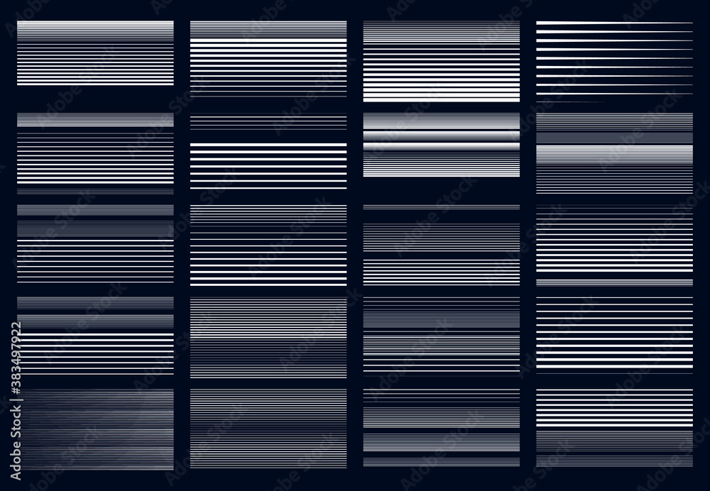 Aufkleber Halftone random horizontal straight parallel lines, stripes pattern and background. Lines vector illustrations. Streaks, strips, hatching and pinstripes element. Liny, lined, striped vector