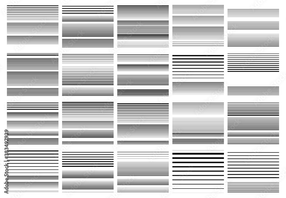Fototapete halftone random horizontal straight parallel lines, stripes pattern and background. lines vector ill