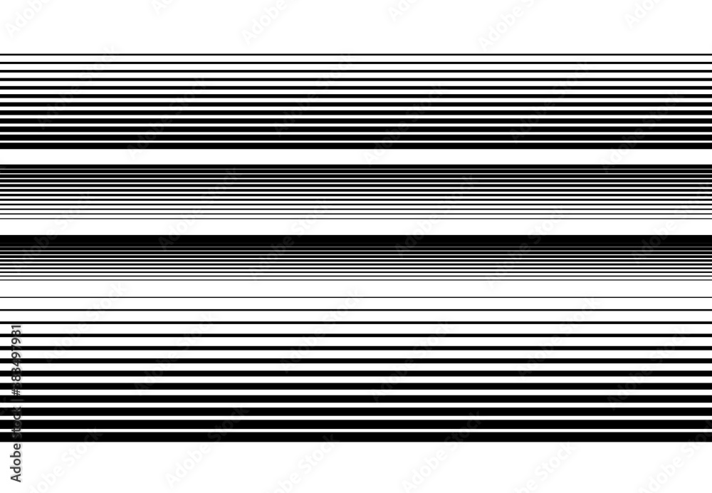 Fototapete halftone random horizontal straight parallel lines, stripes pattern and background. lines vector ill
