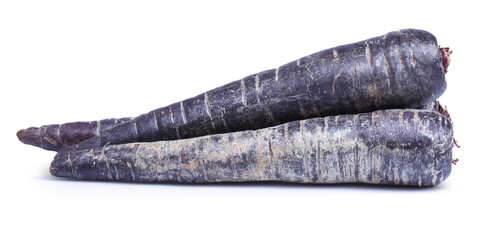 clipping path purple carrot isolated on white background