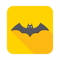 Halloween bat icon with glowing eyes, Halloween holiday.