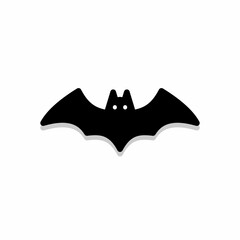 Halloween bat icon with glowing eyes, Halloween holiday.