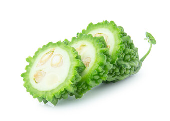 Bitter gourd isolated on white background