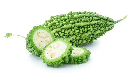 Bitter gourd isolated on white background