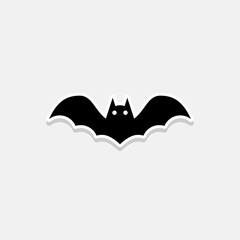 Halloween bat icon with glowing eyes, Halloween holiday.