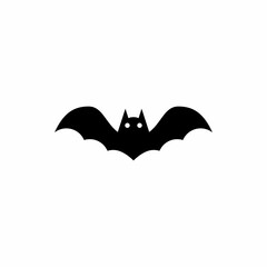 Halloween bat icon with glowing eyes, Halloween holiday.