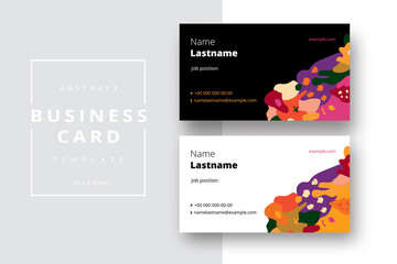 Trendy minimal abstract business card template. Modern corporate stationery id layout with geometric pattern. Vector fashion background design with information sample name text.