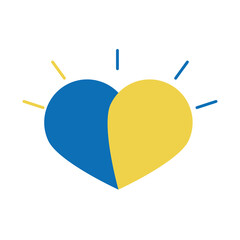 world down syndrome day, heart with campaign color flat style