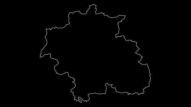 Constantine Algeria provinces map outline animation