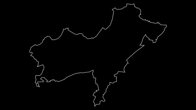 Oran Algeria provinces map outline animation