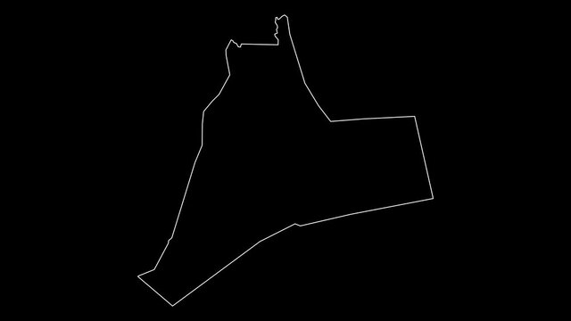 Ouargla Algeria provinces map outline animation