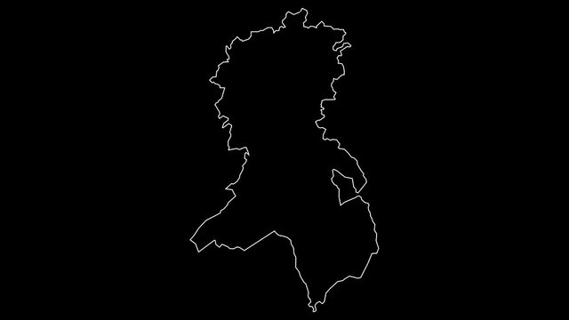 Sidi bel abbes Algeria provinces map outline animation