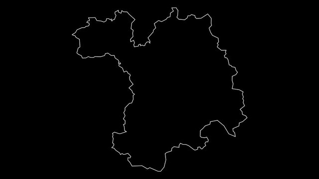 Setif Algeria provinces map outline animation