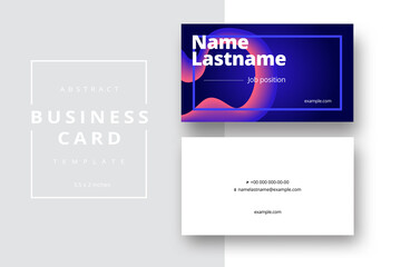 Trendy minimal abstract business card template. Modern corporate stationery id layout with geometric pattern. Vector fashion background design with information sample name text.