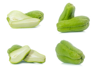chayote isolated on white(set)