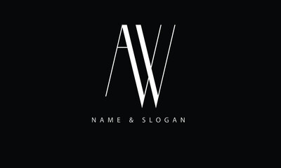 AW, WA, A, W abstract letters logo monogram - obrazy, fototapety, plakaty