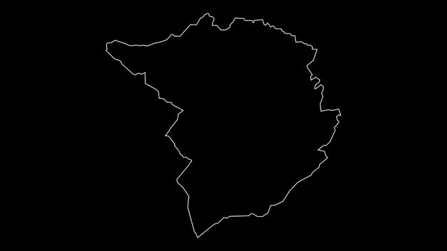 Tlemcen Algeria provinces map outline animation