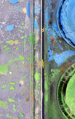 close-up colored watercolor paints detail