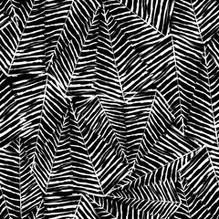 Selbstklebende Fototapeten seamless pattern background, with strokes, splashes, triangles and stripes, black and white © Kirsten Hinte
