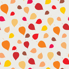Seamless pattern with bright falling autumn leaves. Vector illustration for print.