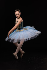 young beautiful dancer posing on a studio background © Ксения Пальчик
