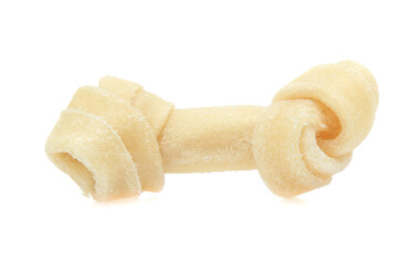 bones and colorful sticks for dog treat with vitamin and oral health on white background