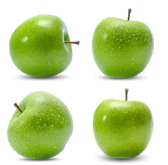 green apple fruit isolated on white background