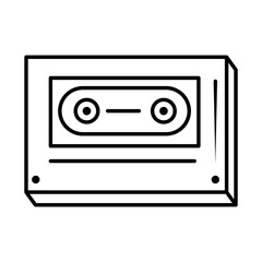 cassette classic pop art comic style, line icon