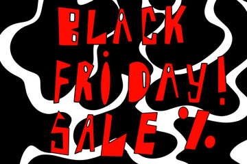 Black friday sale banner hand drawn