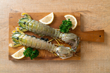 fresh mantis shrimp with lemon