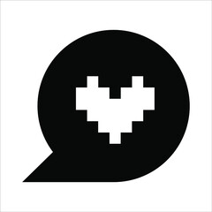 Romantic Heart Icon vector flat design in trendy style for Marriage Celebration.eps 10