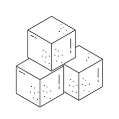 sugar cubes sweet ingredient line icon style