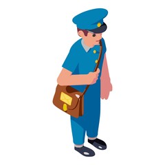 Mailman icon. Isometric of mailman vector icon for web design isolated on white background
