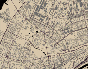 Obraz premium map of the city of Vladimir, Russia