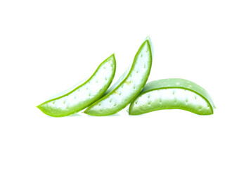 Slice Aloe Vera isolated on white background