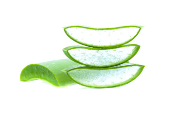 Slice Aloe Vera isolated on white background