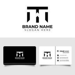 Creative Professional Letter WT TW Logo with business card