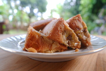Banana cakes served on a plate
