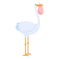 Naklejka premium Newborn stork icon. Cartoon of newborn stork vector icon for web design isolated on white background