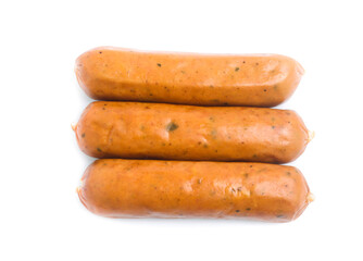 Frankfurter sausage isolated on white background