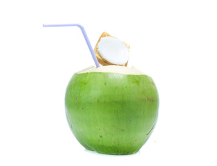 Green coconuts isolated on white background