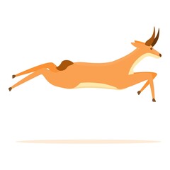 Fototapeta na wymiar Running gazelle icon. Cartoon of running gazelle vector icon for web design isolated on white background