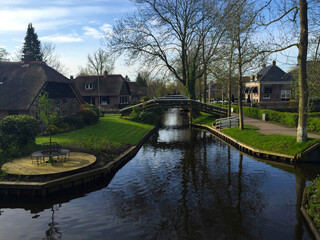 village landscape of Giethoorn in Holland Netherlands