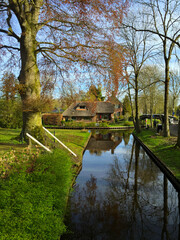 village landscape of Giethoorn in Holland Netherlands