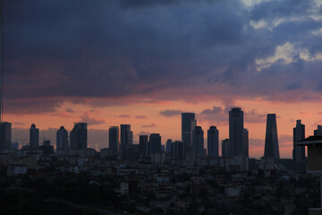 Fototapeta premium İstanbul Skyline at sunset