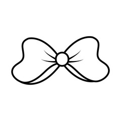 bow decoration pop art style, line icon
